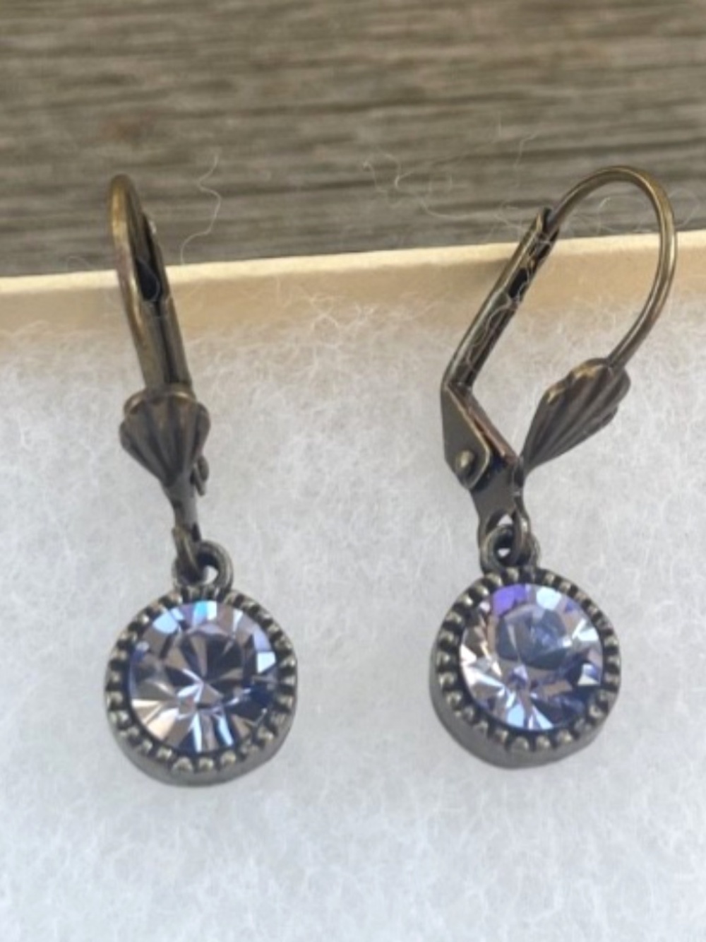 Sundance Pale Amethyst and Brass Drop Earrings